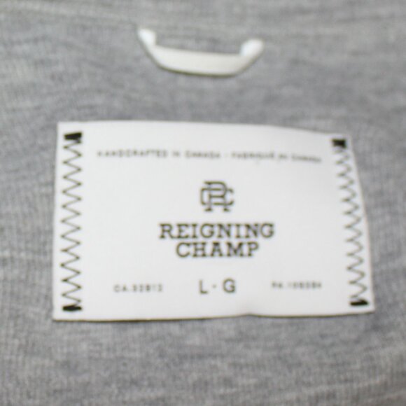 Reigning Champ long sleeve T-shirt 1x1 slub rib cotton gray Man size Large - Picture 6 of 8